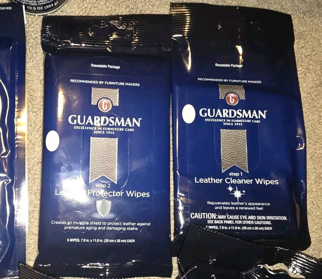Lot of Guardsman Furniture Care Kit Fabric Leather Wood Wipes Cloth Dusting