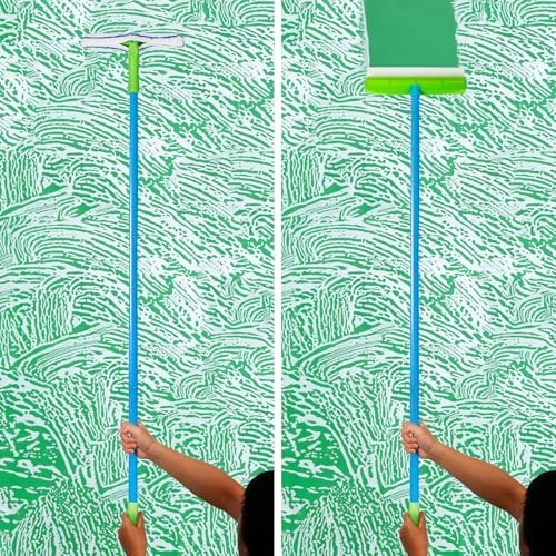 Flexible Silicone Squeegee T-Bar Water Blade with Long Handle for Car & Home Gla