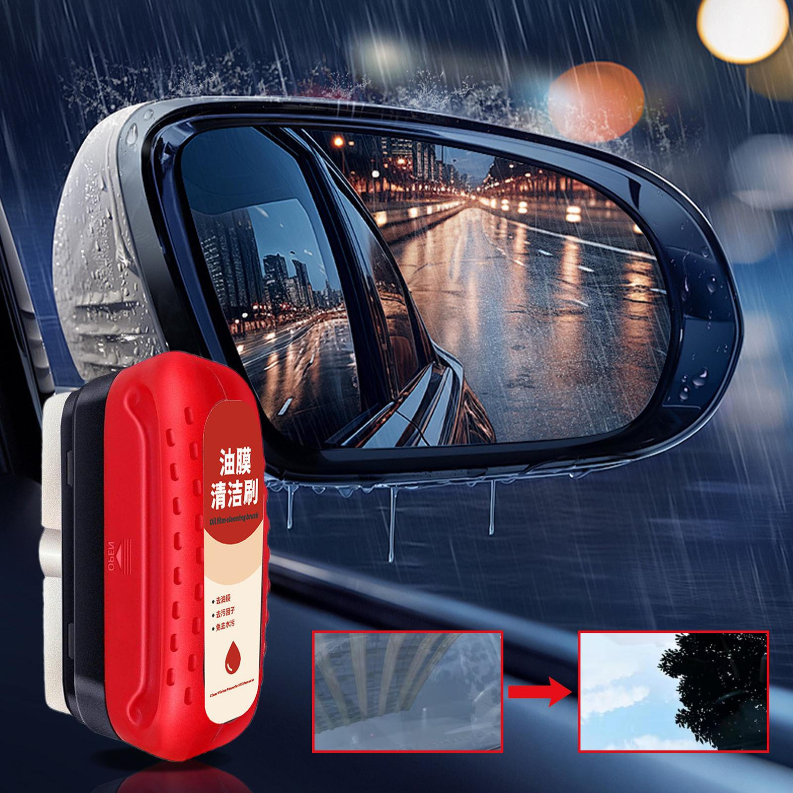 120ml Car Automotive Glass Oil Film Cleaner All-in-one Brush Removal Fluid