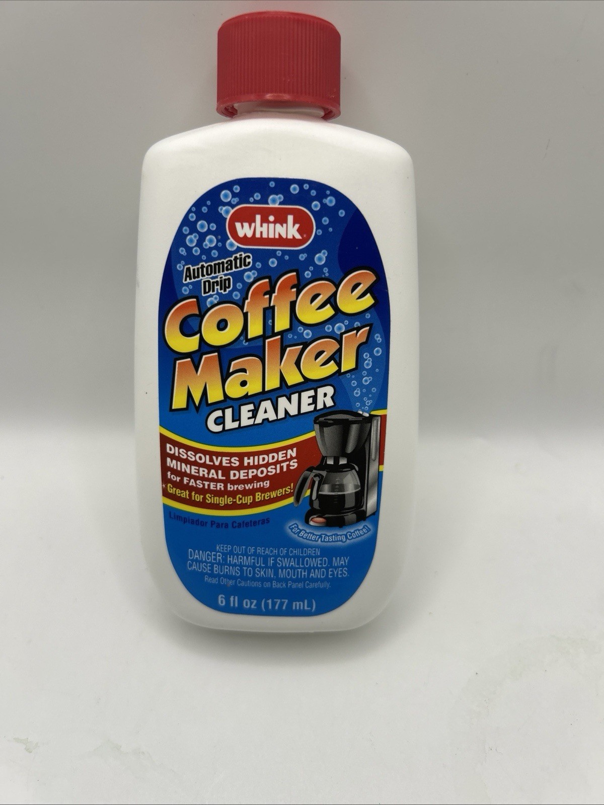 Whink COFEE MAKER CLEANER Dissolve Hidden Mineral Buildup AUTOMATIC 6 ozs