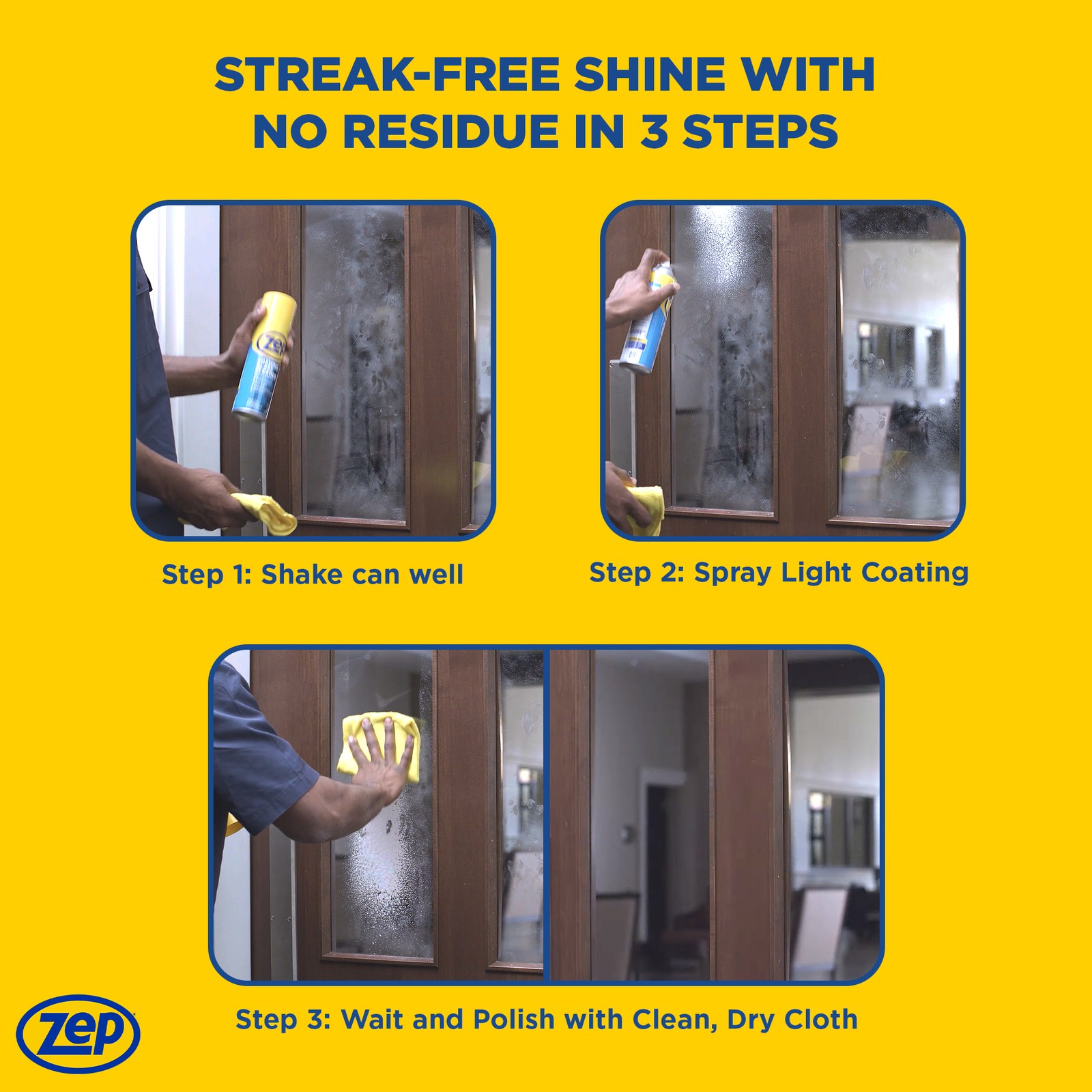 Zep Foaming Glass and Plexiglass Cleaner – 19 oz (Case of 4) ZUFGC19