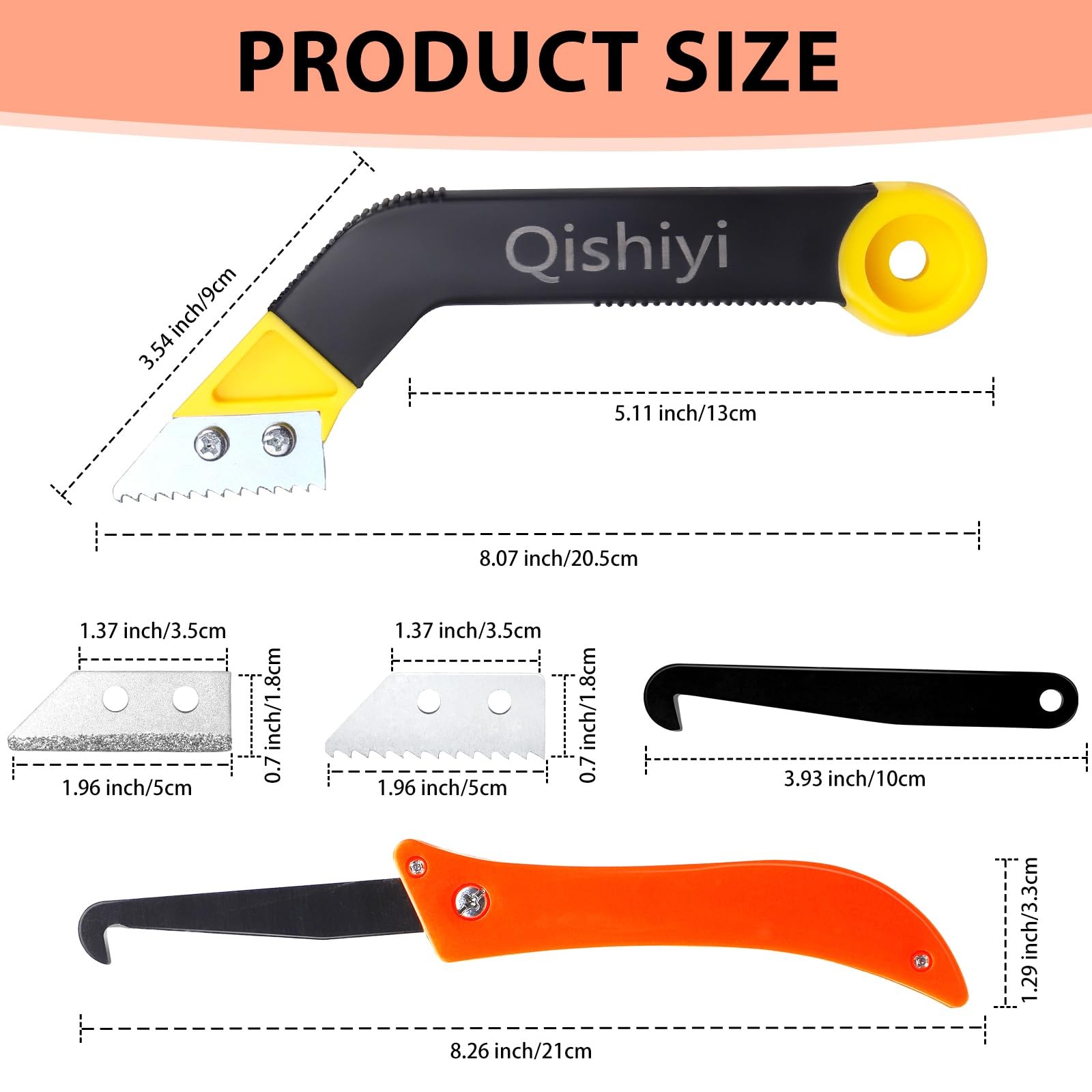 Qishiyi 11 PCS Grout Removal Tool Set,Include 2 Tile Grouts Saws 6 Pieces Bla…