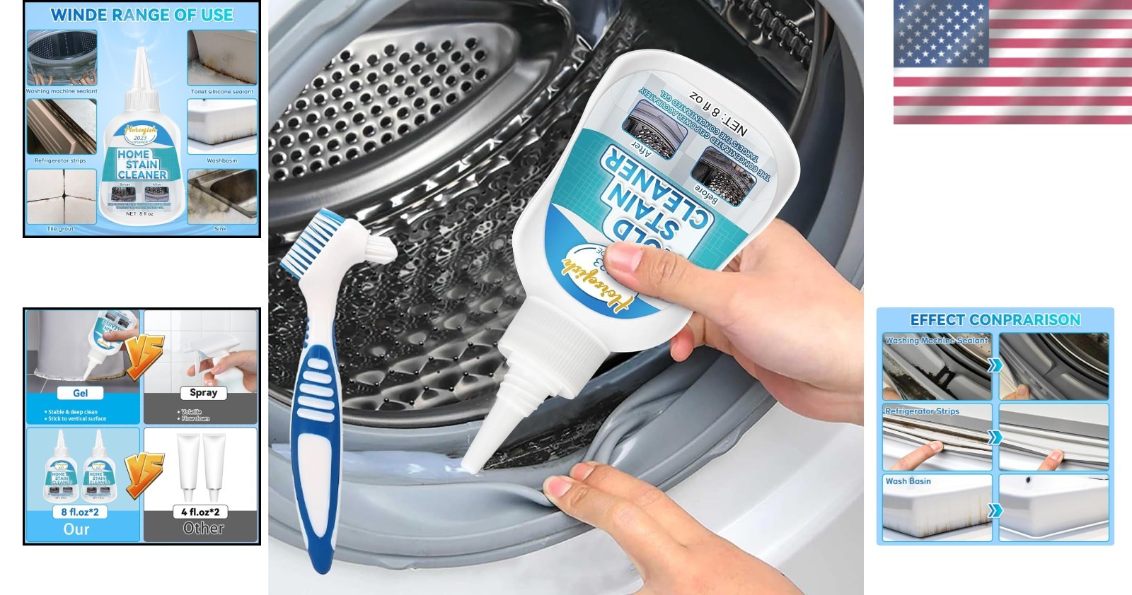 Effective 8 Fl Oz Home Cleaning Gel – Ideal for Grout, Sinks & Appliances