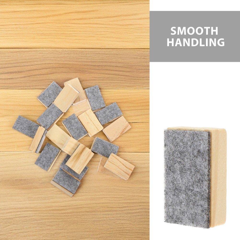 24 Pcs Small Felt Wood Eraser for Classroom Office and Home Cleaning
