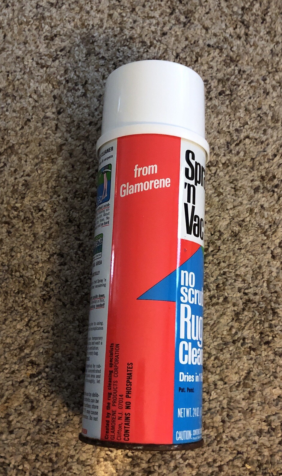 Vintage Glamorene SPRAY ‘N VAC No Scrub Rug Cleaner 24oz 90% Full Movie Prop