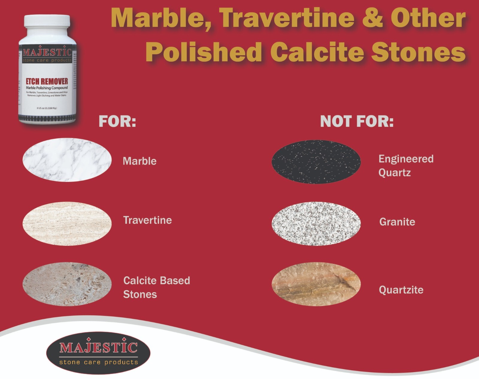 Majestic Etch Remover Marble Polishing Compound 8 oz. MAJR05017