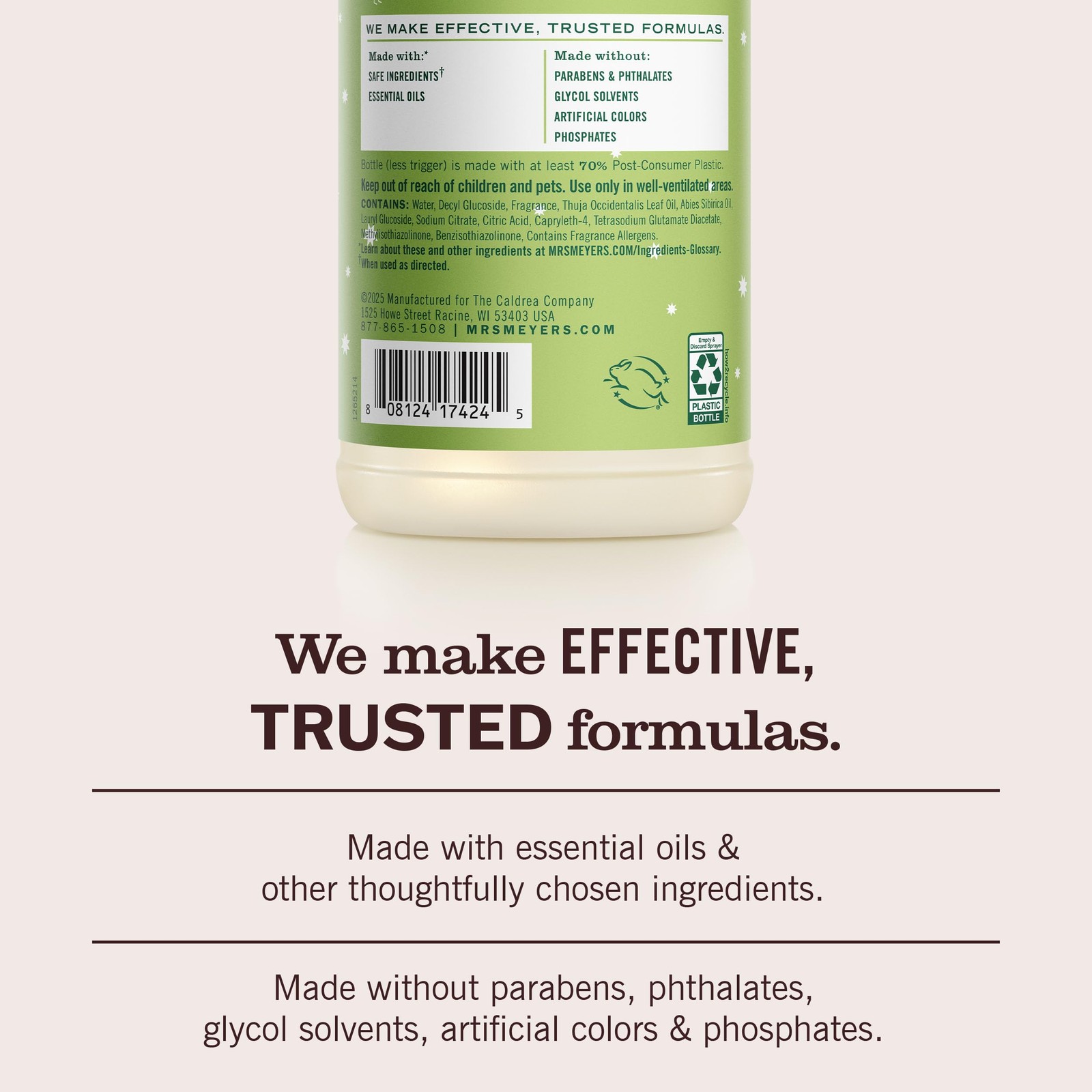 MRS. MEYER’S CLEAN DAY MultiSurface Cleaner Spray, Cruelty Free Formula, Iowa…