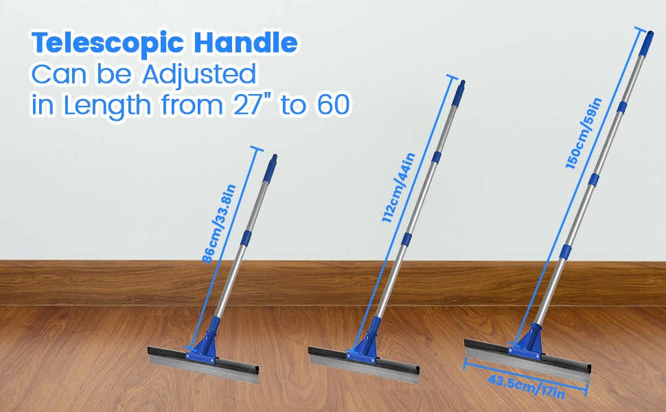 Floor Squeegee for Concrete Floor, 17.5″ Heavy Duty Squeegee Broom for Floor,