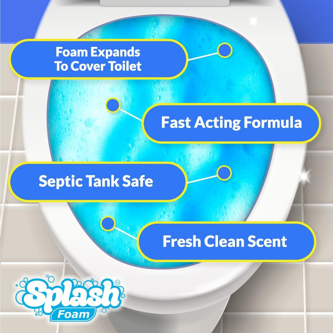 Splash Foam Toilet Cleaner – Self Activating Cleaning Powder for Toilet Bowl Cle