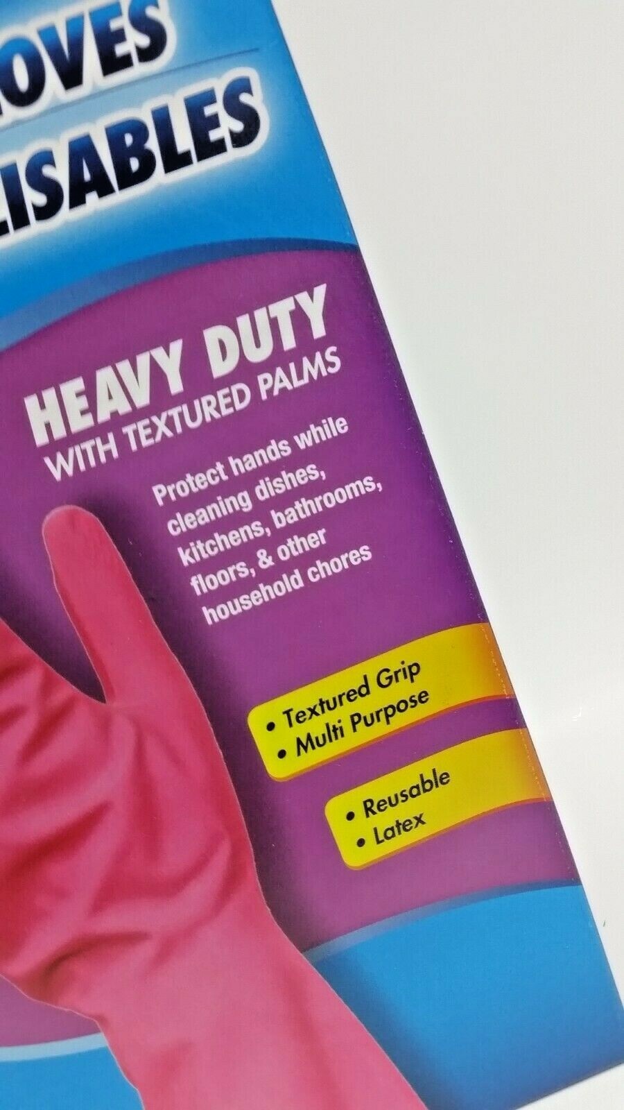 2 Pack SCRUB BUDDIES PINK HEAVY DUTY REUSABLE LATEX GLOVES SIZE MEDIUM 1Pair/Pk