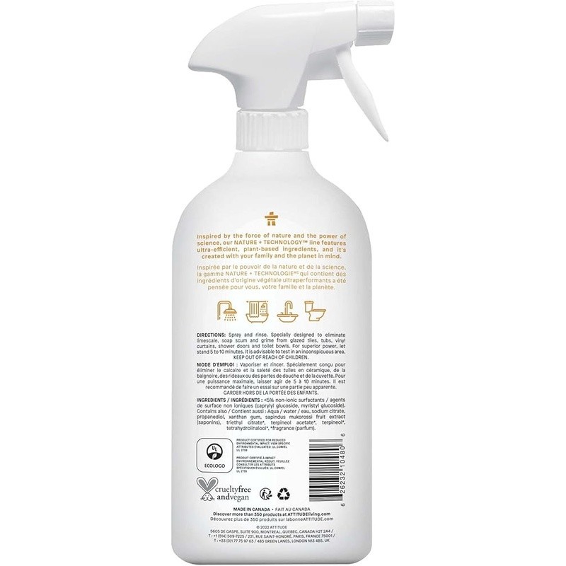 Vegan Bathroom Cleaner Spray EWG Verified Natural Streak Free Fresh Scent New