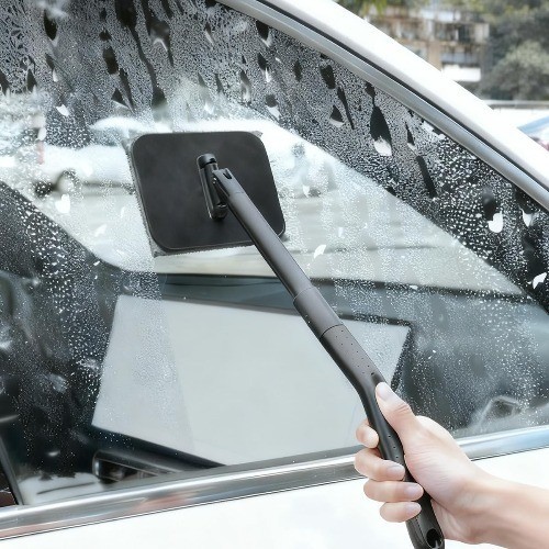 Car Windshield Cleaning Tool, Vehicle Window Glass Cleaner with 2 Reusable Micro
