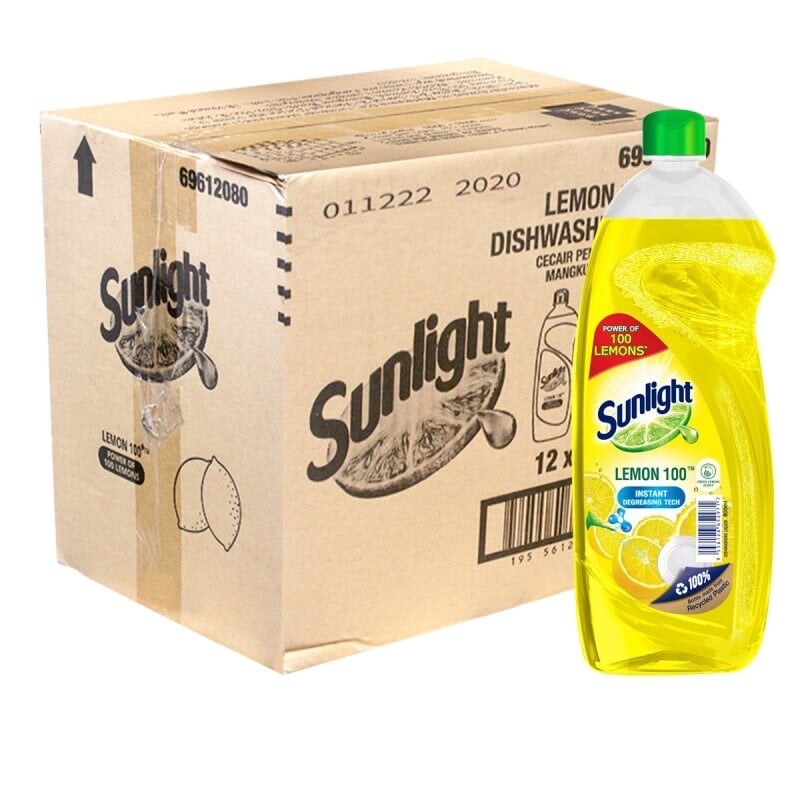 Sunlight Dishwashing Liquid Lemon 800ml x 12 Bottles – 1 Carton