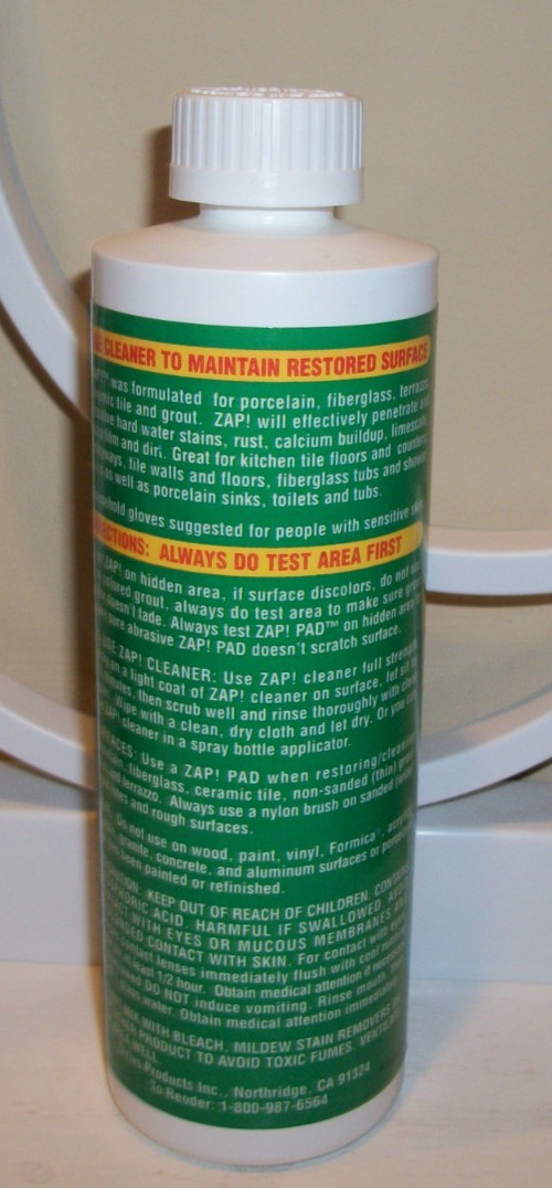 ZAP! Professional Tile Grout Cleaner Restorer Maintainer 12 Ounces New Old Stock