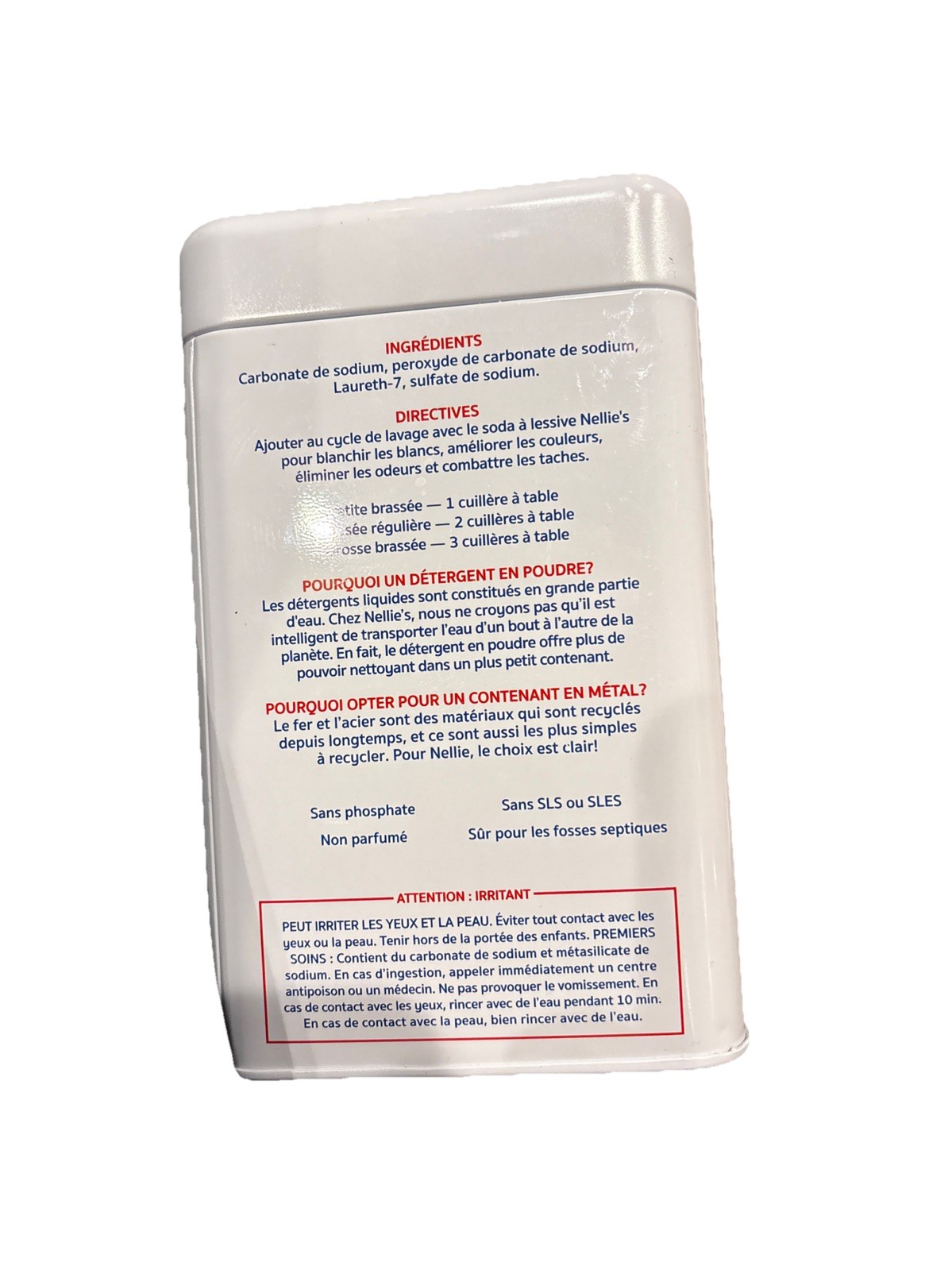 Nellie’s All-Natural Oxygen Brightener 100 Loads Tin 3.75 lb