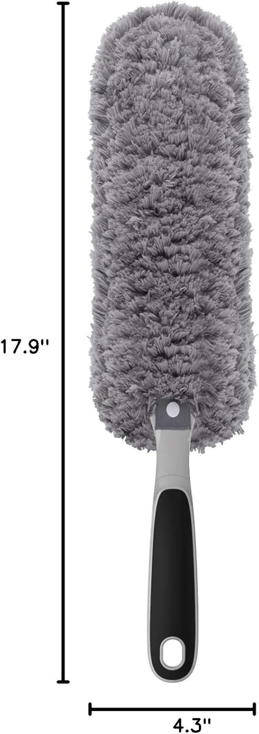 High-Performance Gray Microfiber Duster, Washable, Ideal for Modern Homes