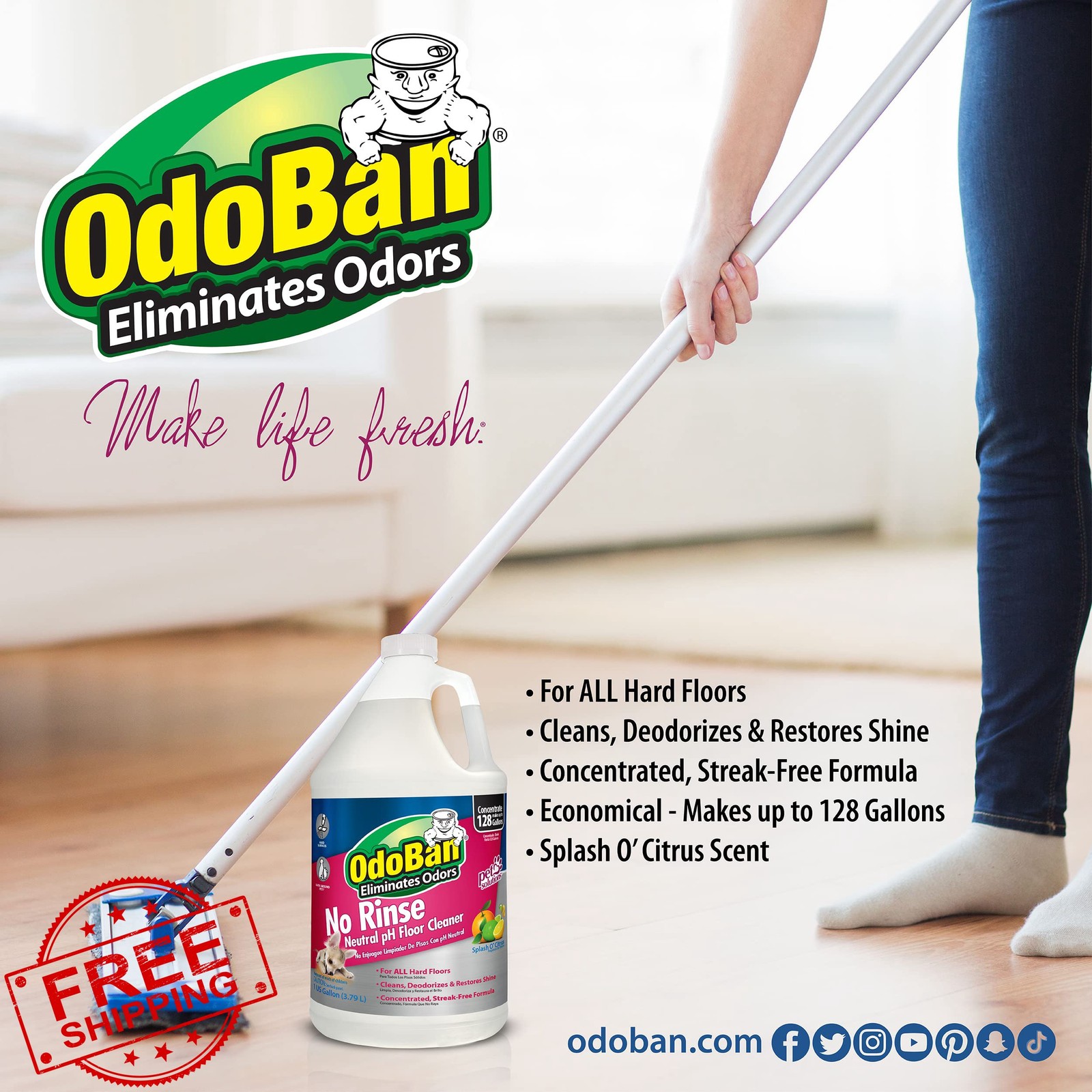 OdoBan Pet Solutions Floor Cleaner Concentrate 2 Gallons