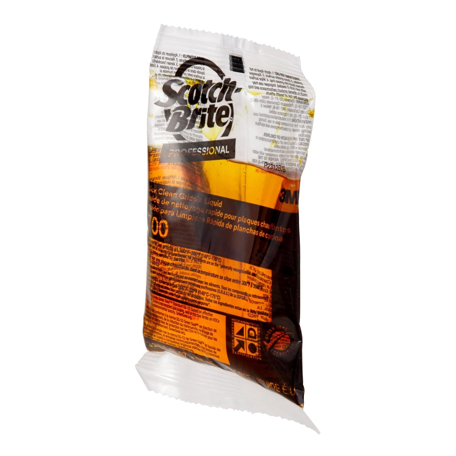 Scotch-Brite Griddle Cleaning, Quick Clean Liquid 700-40, 3.2 Oz Packet, 40/Pack