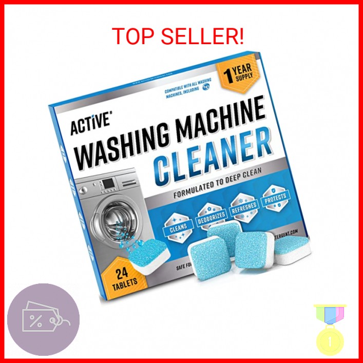 Washing Machine Cleaner Descaler 24 Pack – Deep Cleaning Tablets For HE Front Lo