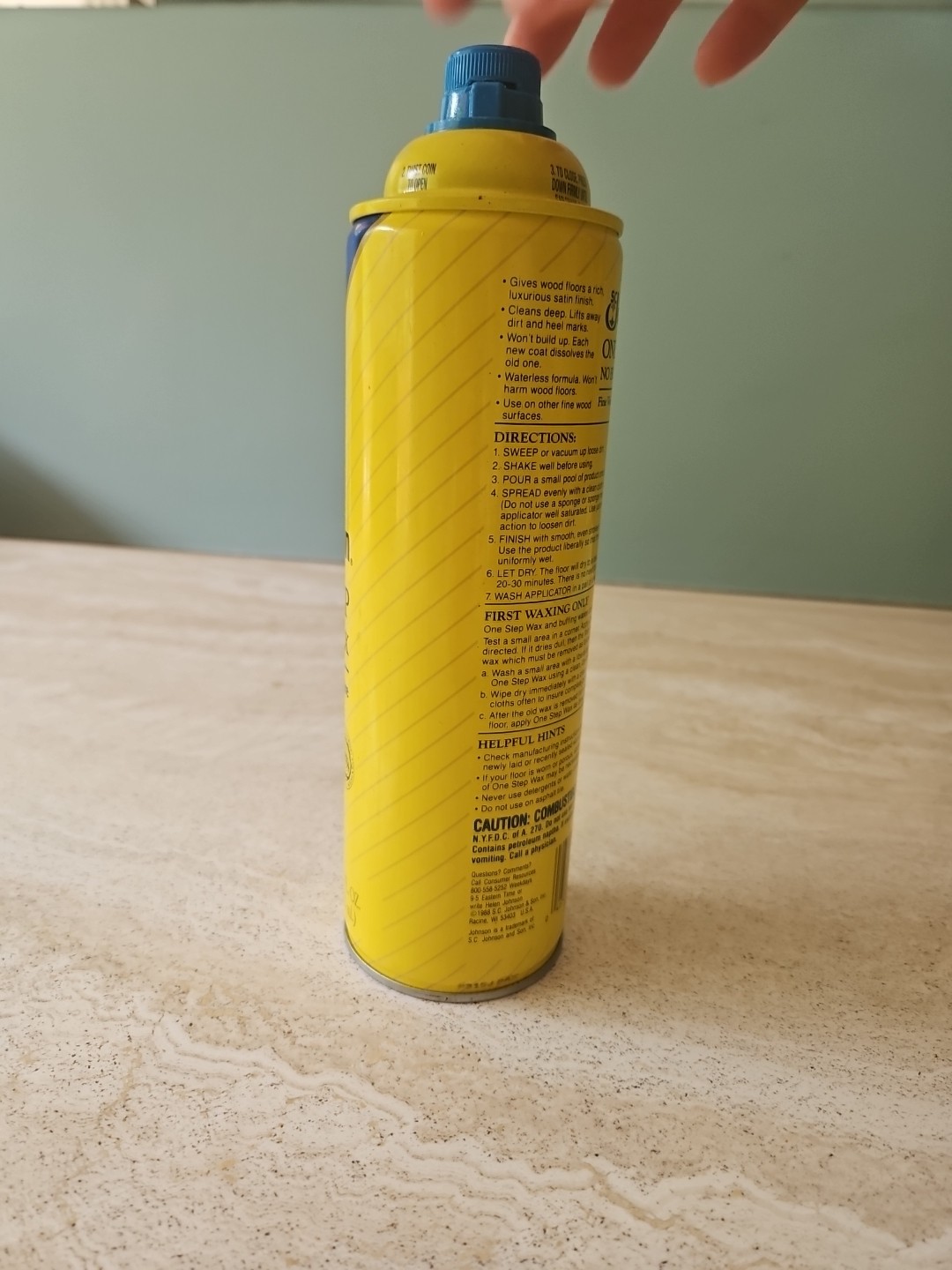 Johnson One Step No Buff Wax Fine Wood Floor Care 22 fl oz Can actual wt 10.4 Oz