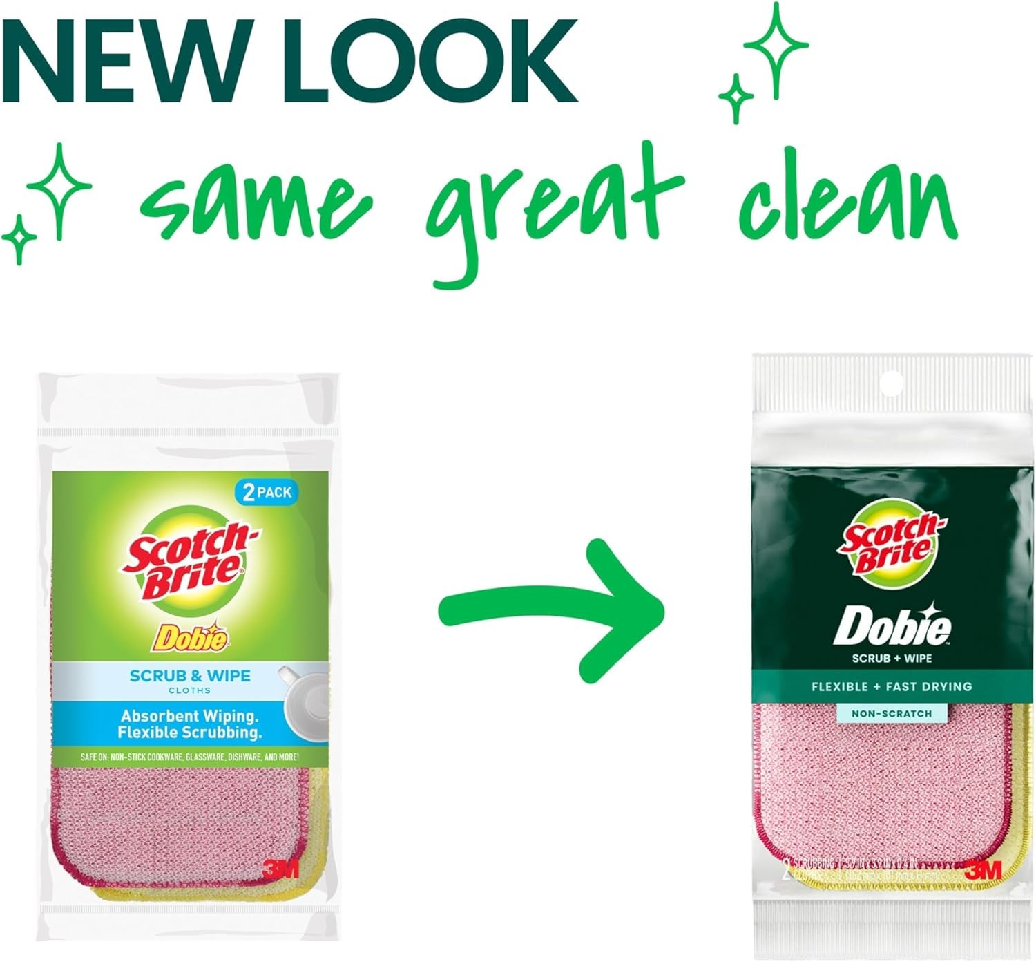 Scotch-Brite Dobie Scrub & Wipe Cloths, Sponge Cloths for Cleaning Kitchen,