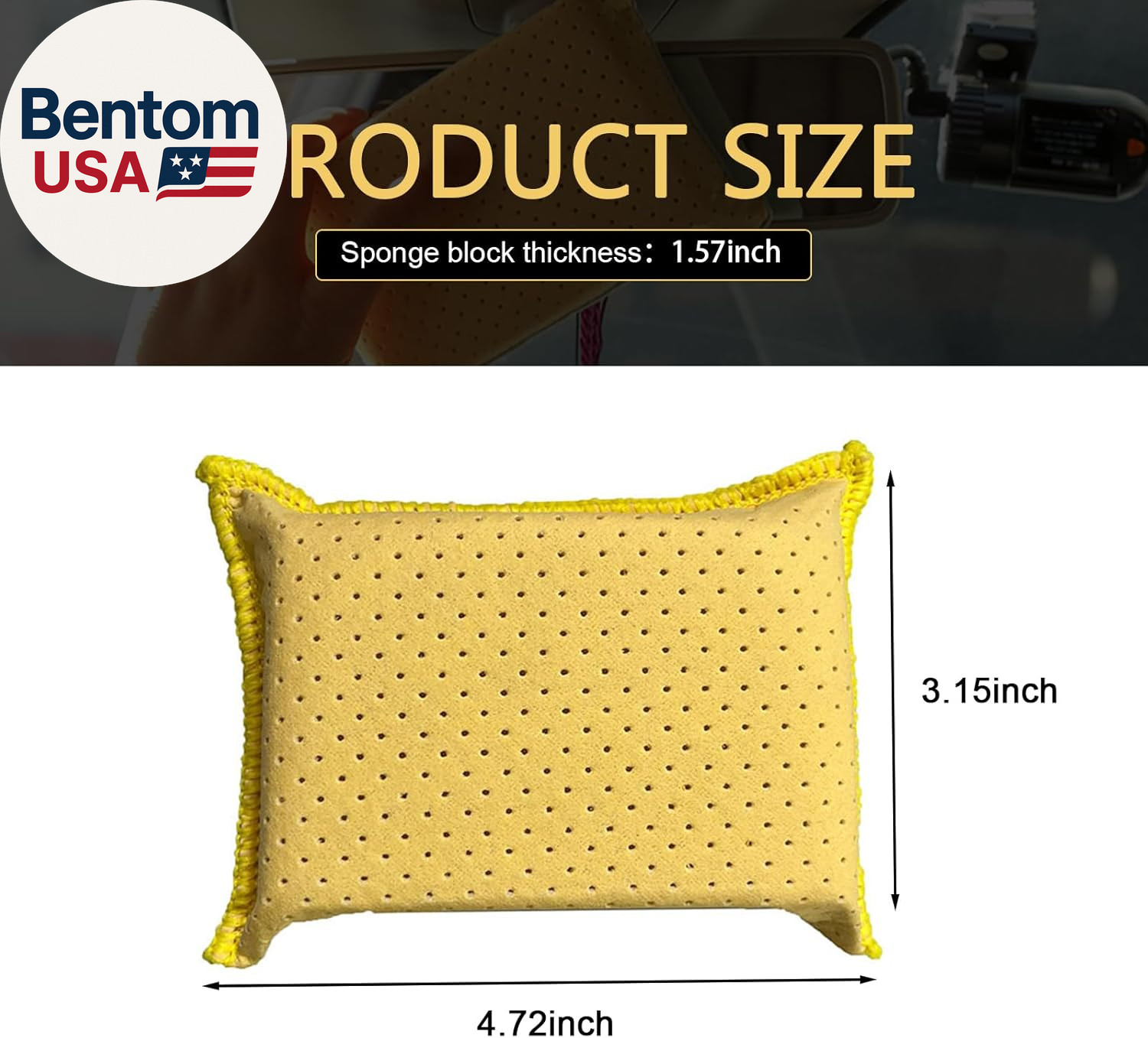Windshield Cleaning Sponge Block, Double-Sided Microporous Defogger for Car Wind