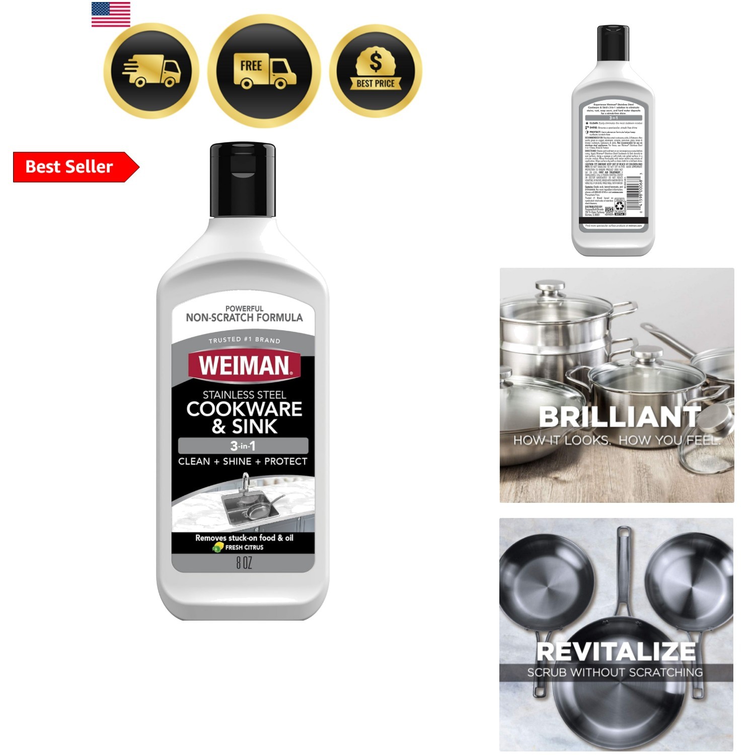 Stainless Steel Sink and Pots & Pans Cleaner and Polish