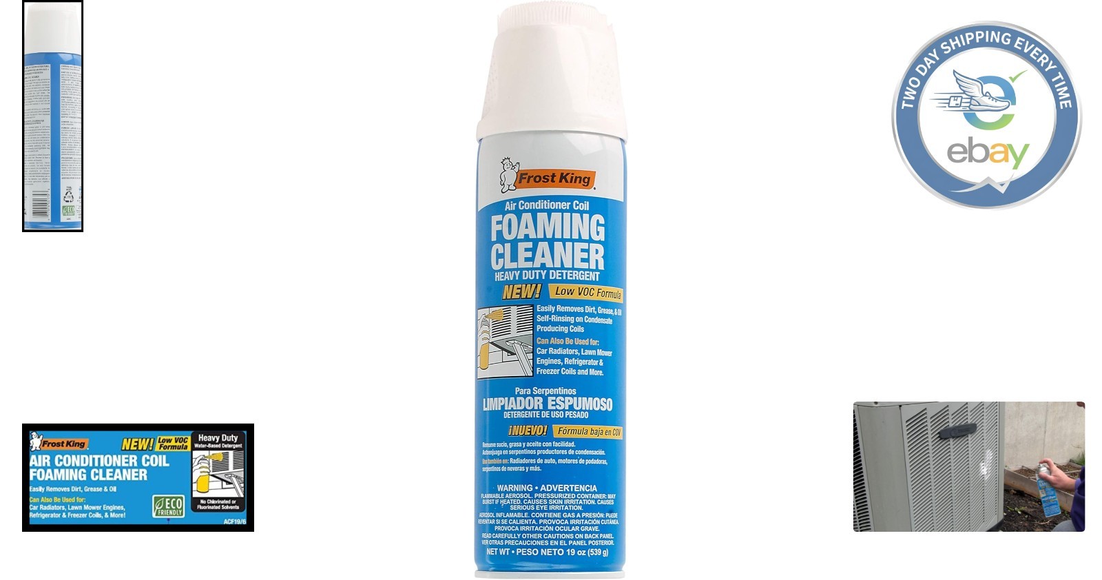 Aerosol Foam Coil Cleaner – 19oz, Safe for Metal & Plastic with Lemon Freshness