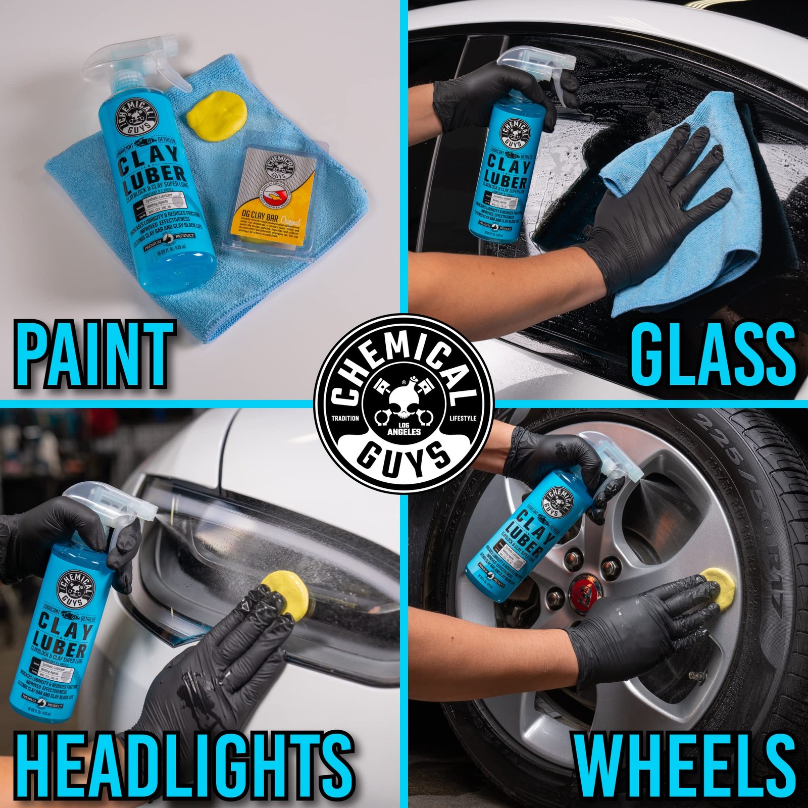 Clay Block Kit for Automotive Paint Headlights Glass Wheels 16oz Luber
