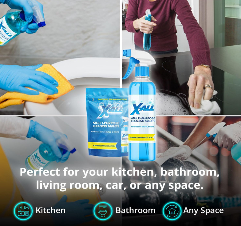 Multi-Purpose Cleaner Spray Bottle with 5 Cleaning Tablets Refill