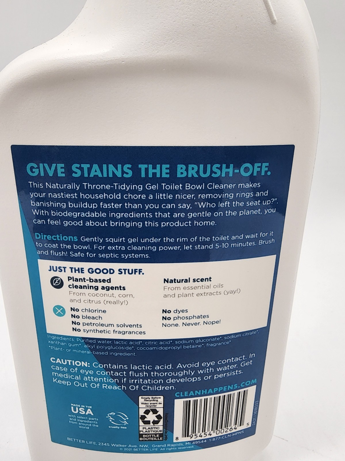 2 PK 24 Oz, Natural Toilet Bowl Cleaner Gel, Tea Tree & Peppermint, Plant-Based