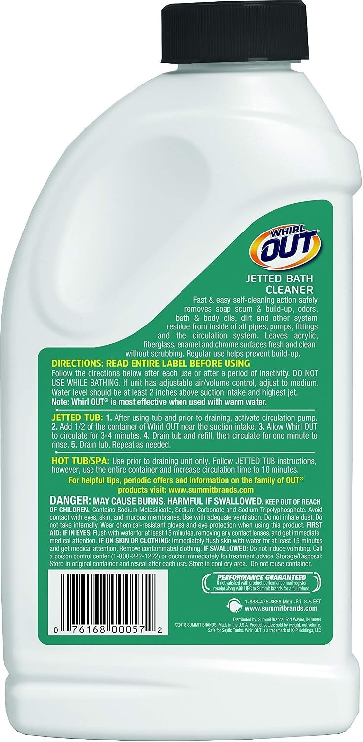 WhirlOUT 22oz Eco-Friendly Jetted Bath & Hot Tub Cleaner – Effortless Freshness