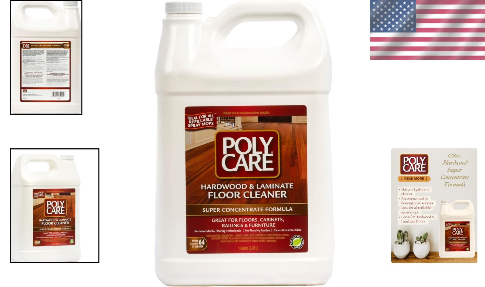 128 Fl Oz Super Concentrated Hardwood Floor Cleaner – All-Purpose & Fast Drying