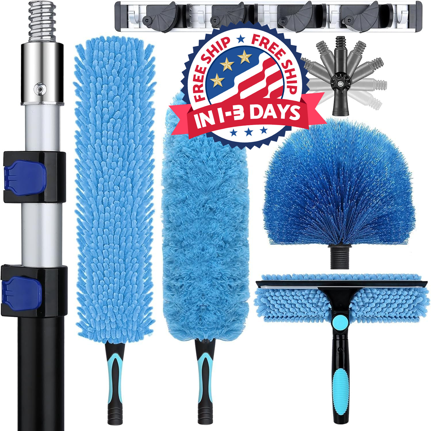 Kits de plumero para techos de 20 ft de alto con poste de extensión de 5 a 12ft
