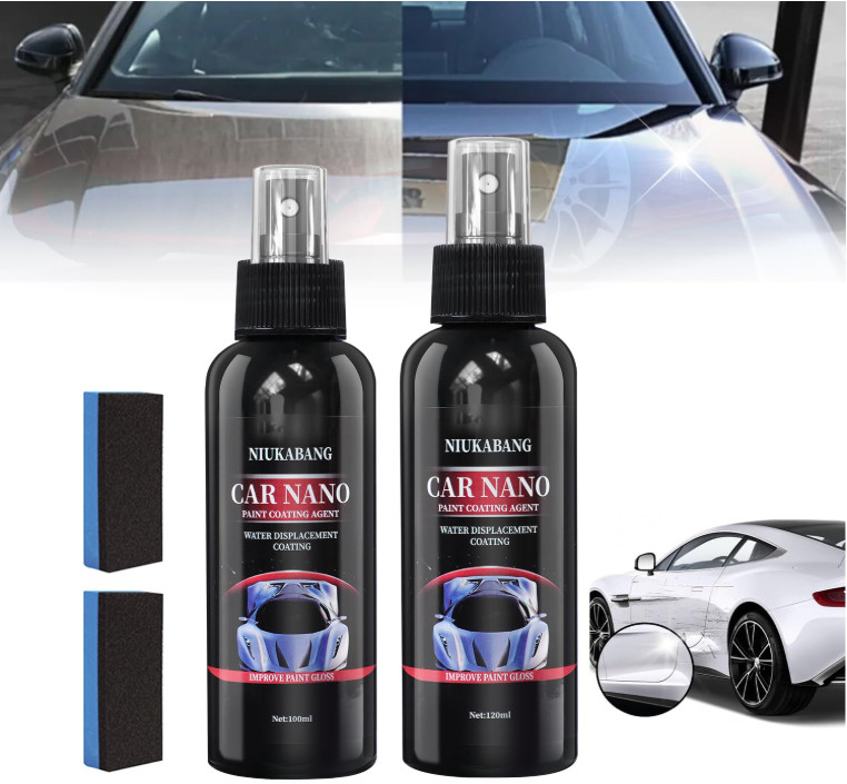 2PCS Car Nano Paint Coating Agent Water Displacement Coating Auto Nano 120 ML