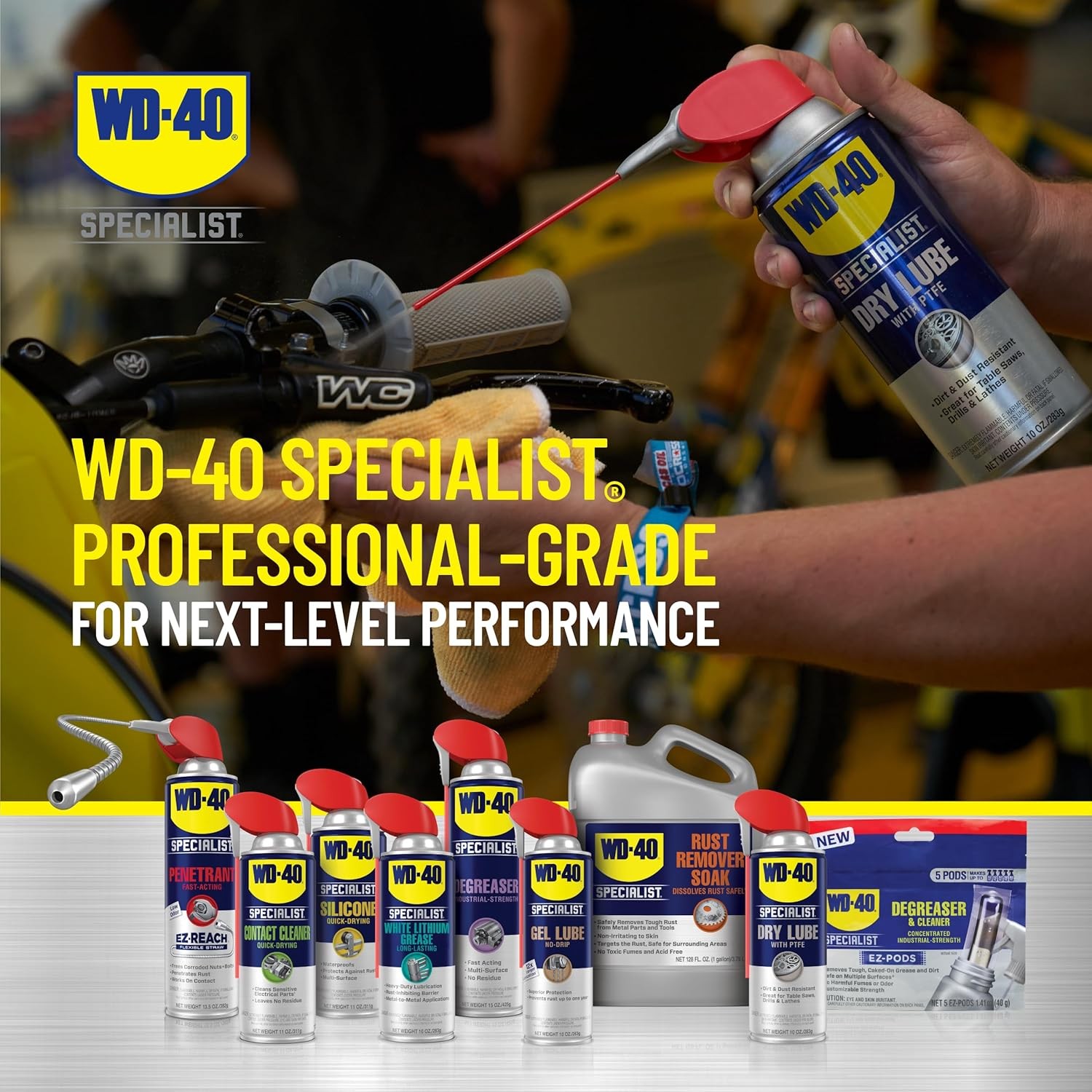 WD 40 Specialist Dry Lube PTFE Spray Twin Pack 10 OZ Non-Greasy Lubricant