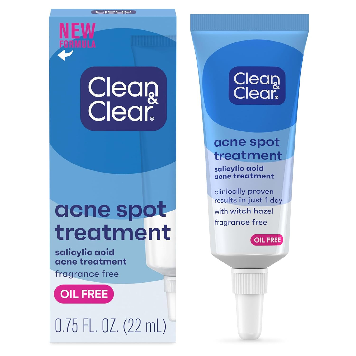 Clean & Clear Acne Spot Treatment Gel Cream with 2% Salicylic Acid, 0.75 Fl. Oz