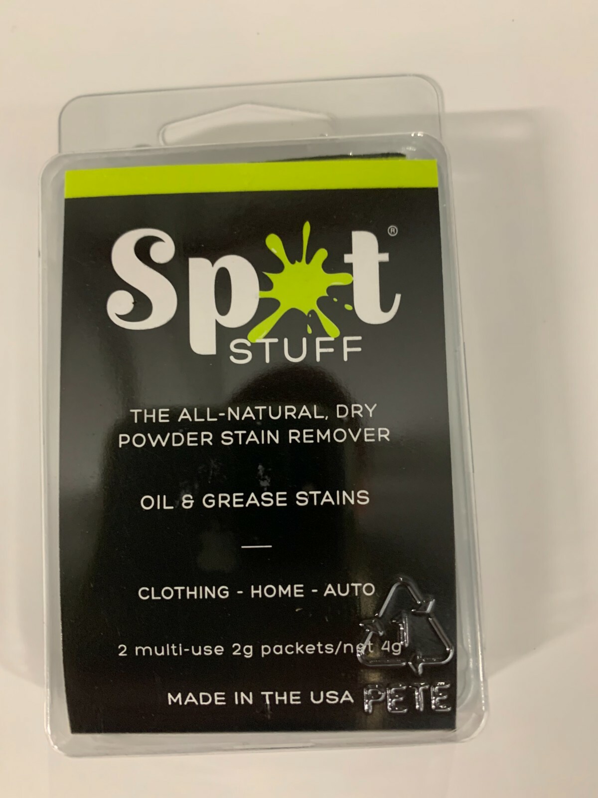 (2) Spot Stuff Oil and Grease Dry Powder Stain Remover 2 Pack travel Size