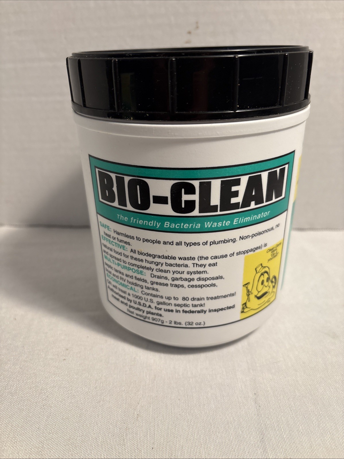 Bio-Clean Drain & Septic 2LB Canister Environmentally Safe USED 90% Remaining