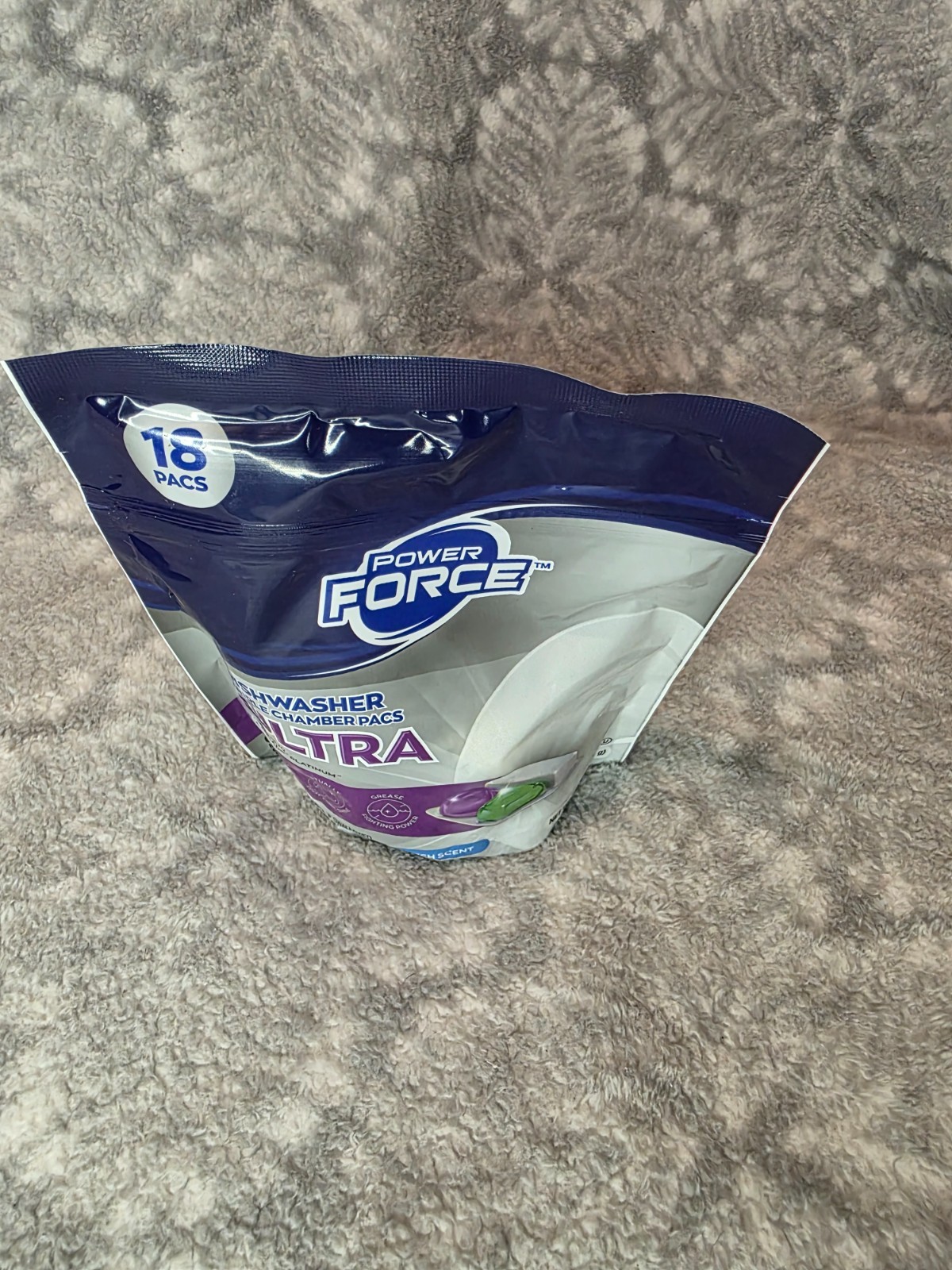 3 Pack Power Force Dishwasher Triple Chamber Pacs Tablets 18 Pack Fresh Scent