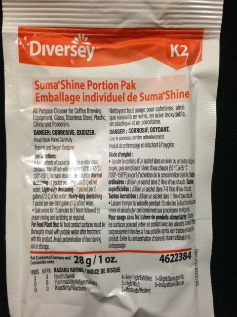 Suma Shine Portion Pak by Diversey – 1 – Case of 100 – 1 oz. packages