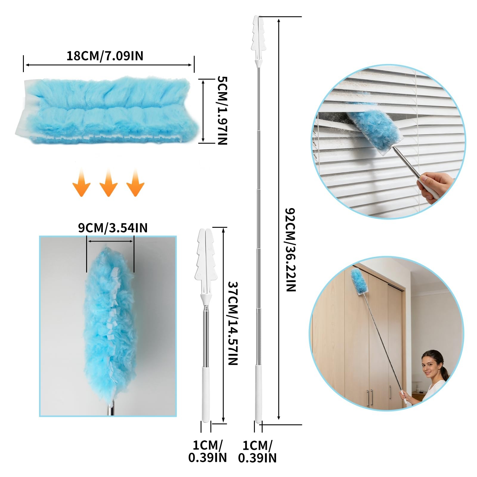 360 Duster Refills for Swiffer Dusters Refill with 2 Upgrade Extendable Handl…
