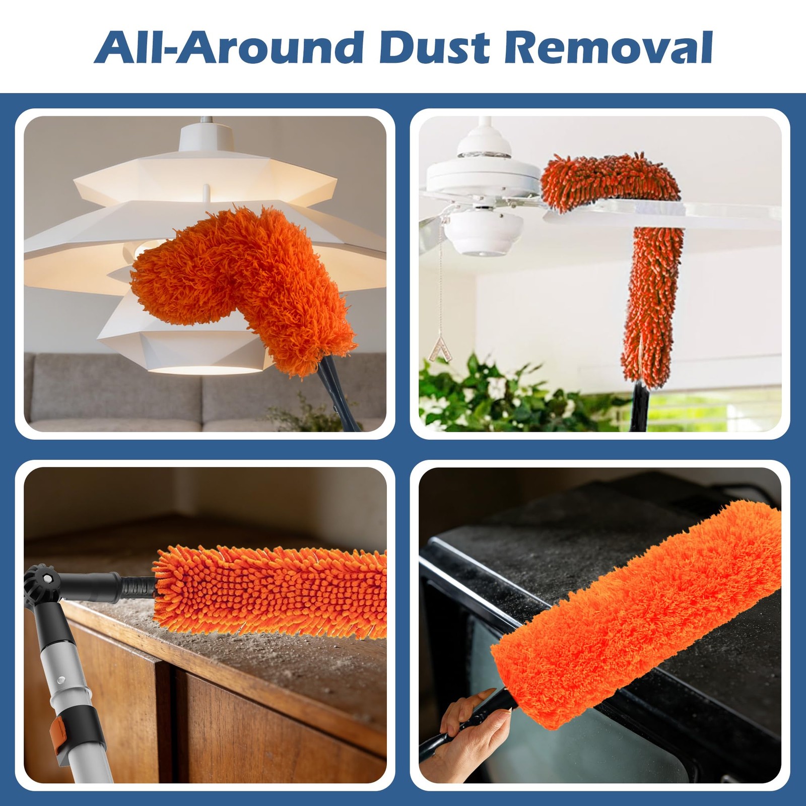 26FT High Reach Duster Kits with 5-20FT Extension Pole Cobweb Telescoping