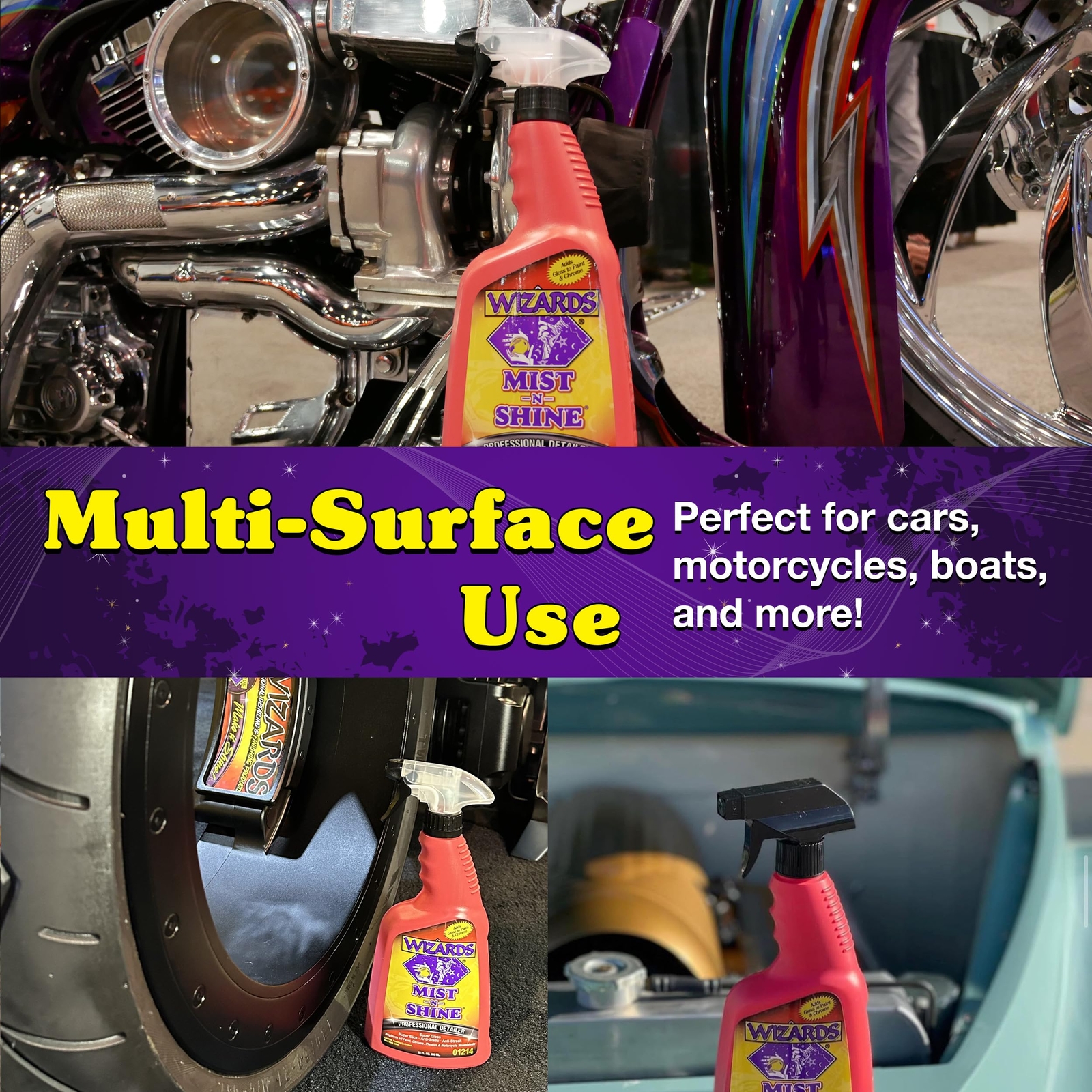 Wizards Mist-N-Shine Professional Detailer Glass Cleaner Scratch Remover 22 oz