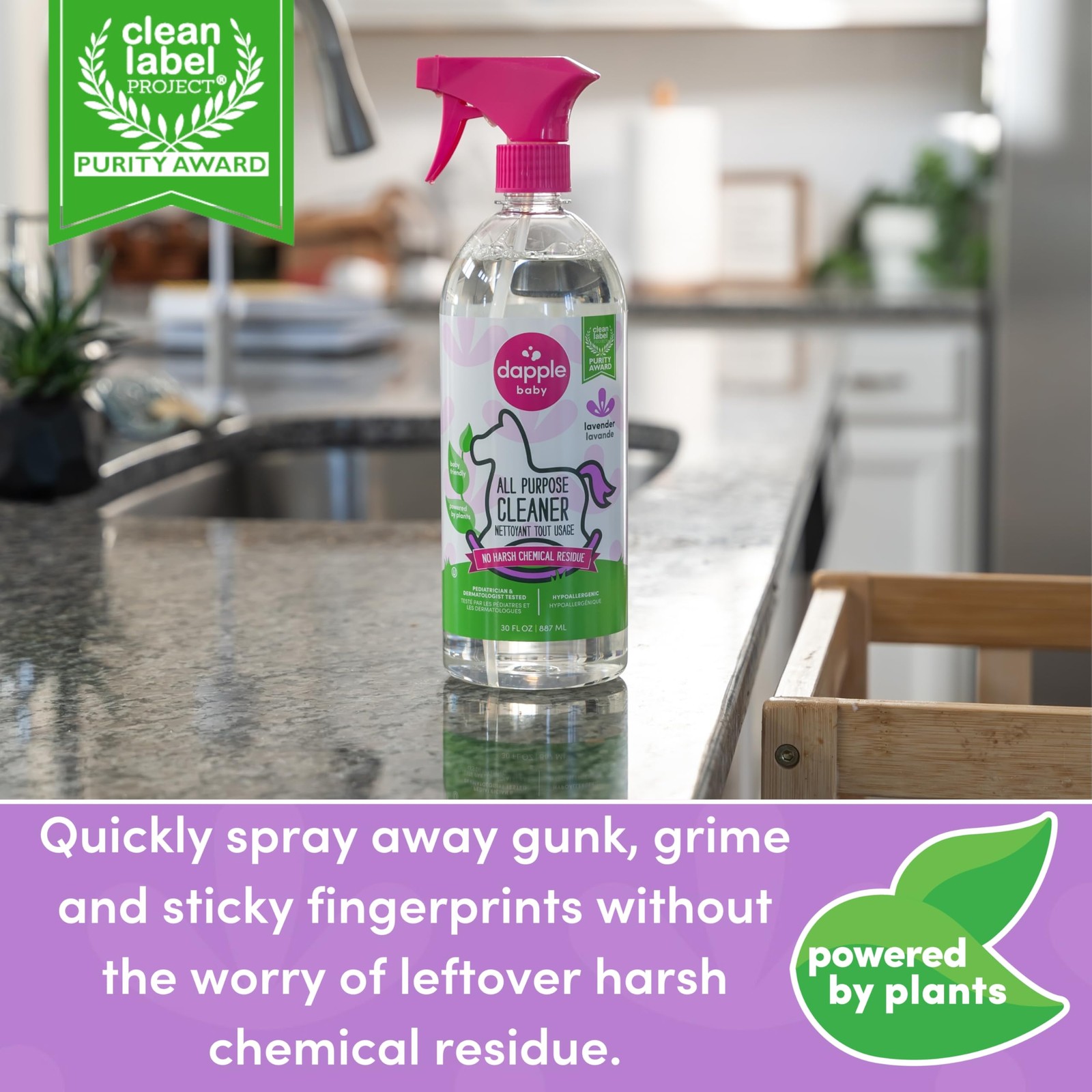 Dapple Baby All Purpose Cleaning Spray, Hypoallergenic for Toys, High Chairs,…