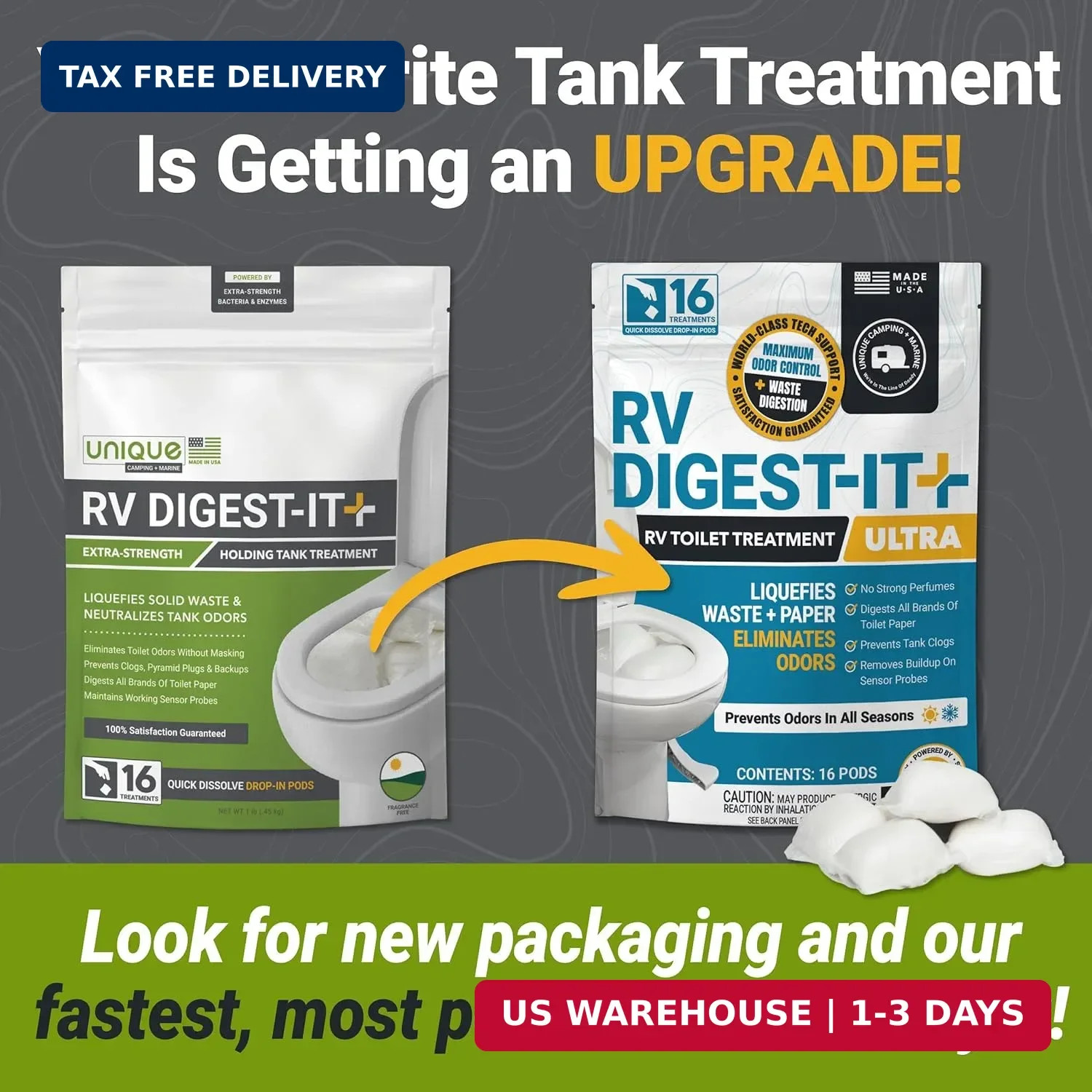 Unique RV Digest-It Ultra RV Tank Treatment Pods – 16 Treatments, Breaks Down Wa