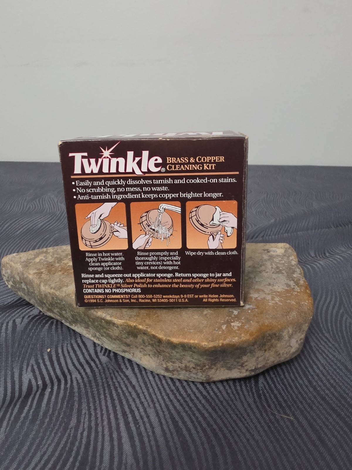 Vintage Twinkle Brass & Copper Cleaning Kit Box – Retro Kitchen Display Or Prop