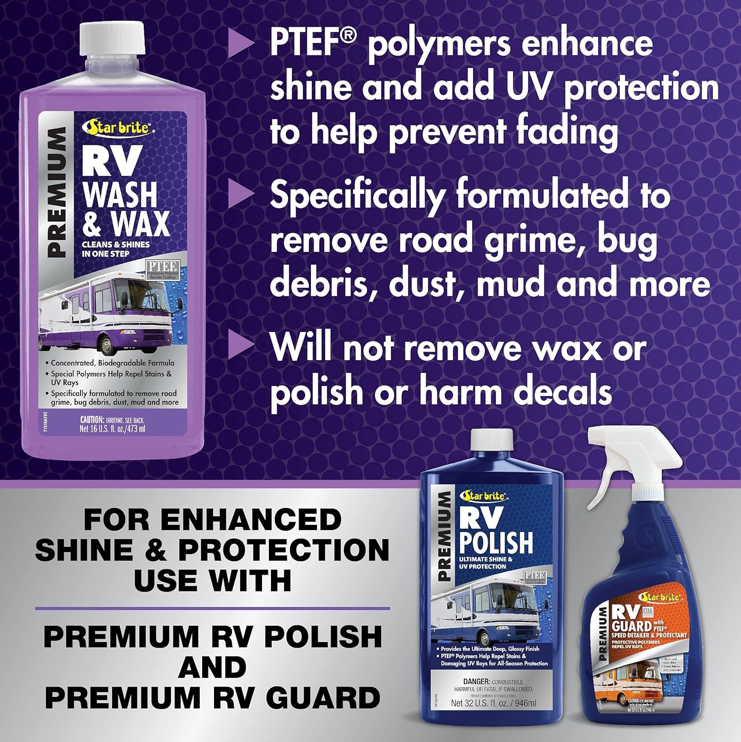 STAR BRITE RV Wash & Wax – One-Step Concentrated Cleaner, UV Protection – Ideal