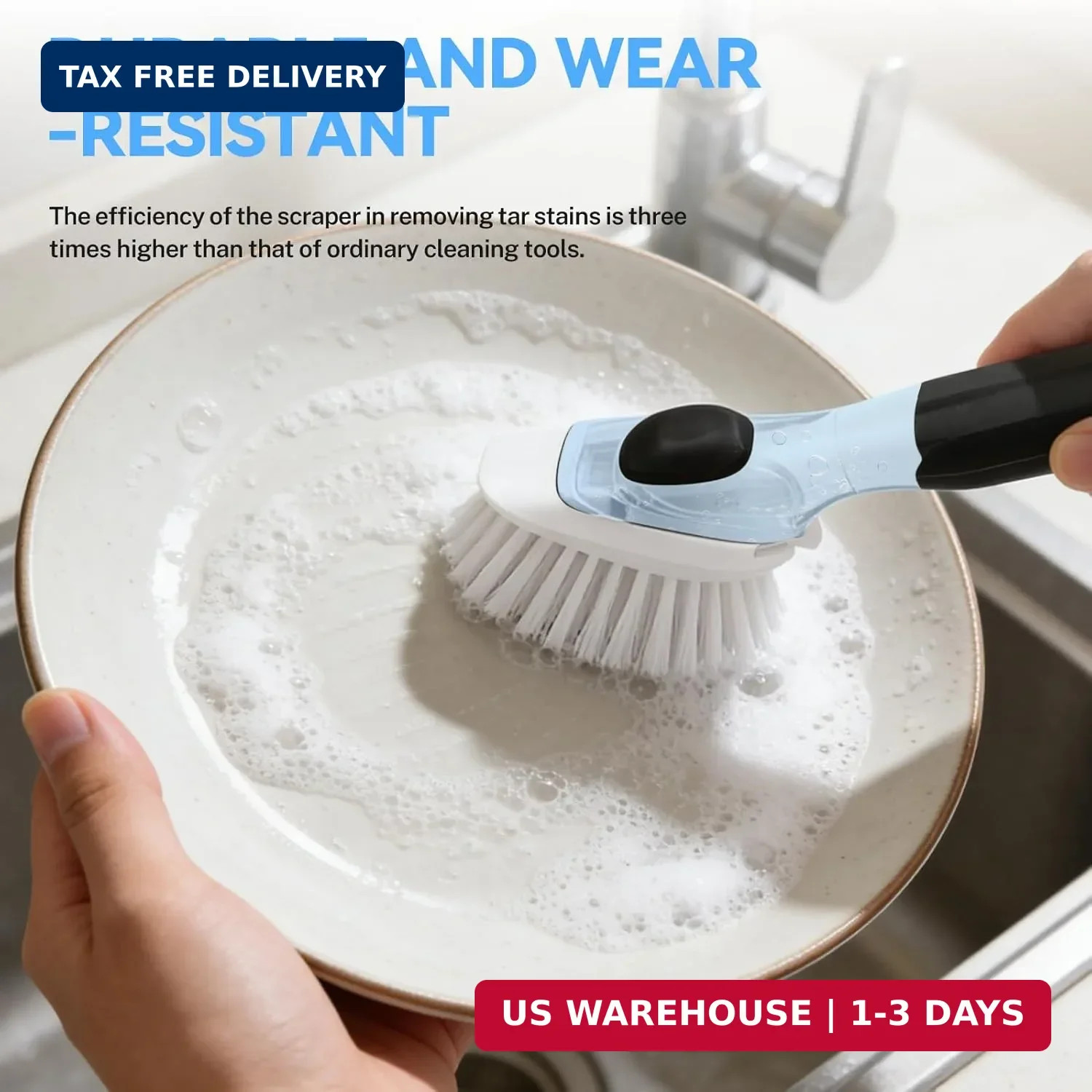 Dish Brush Refills 4 Pack, White Replacement BrushHeads Compatible with OXO Dish