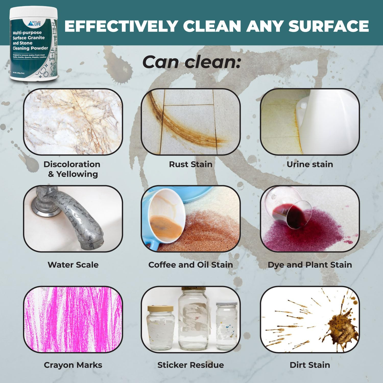 Skylarlife Multi-purpose Surface Stone Cleaning Powder (200g) to remove rust …